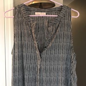Rose & Thyme black white striped sleeveless blouse